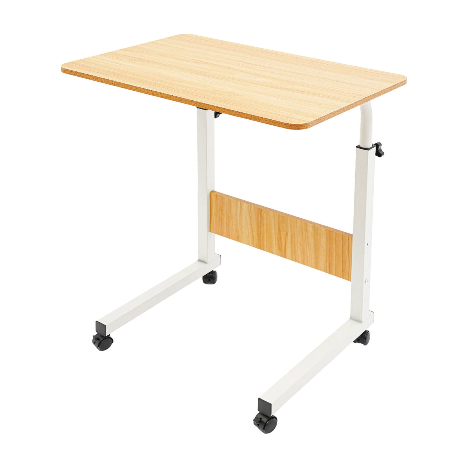 Adjustable Mobile Laptop Desk on Wheels, Rolling Computer Stand with Casters, Freestanding Ergonomic Workstation for Home Office