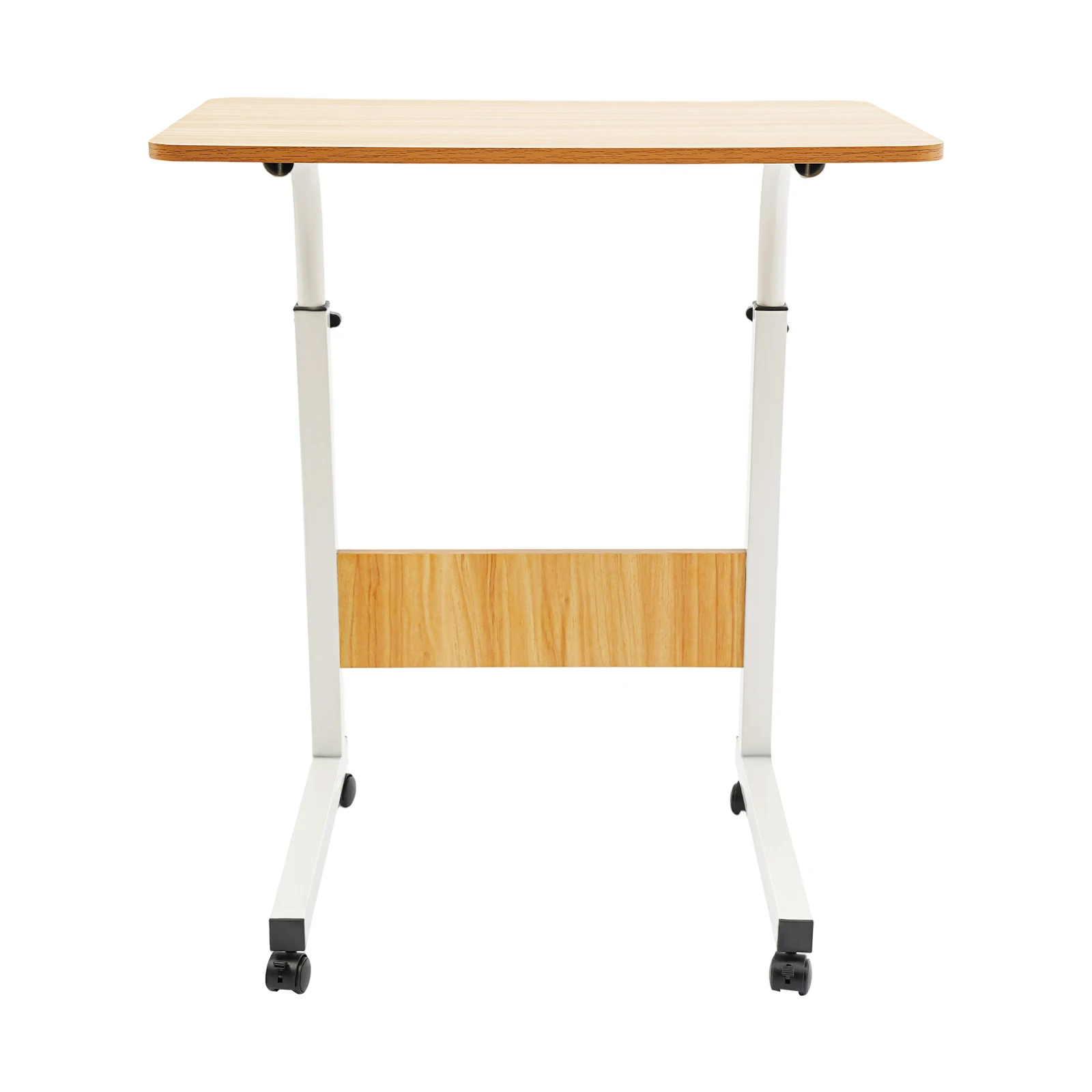 Adjustable Mobile Laptop Desk on Wheels, Rolling Computer Stand with Casters, Freestanding Ergonomic Workstation for Home Office