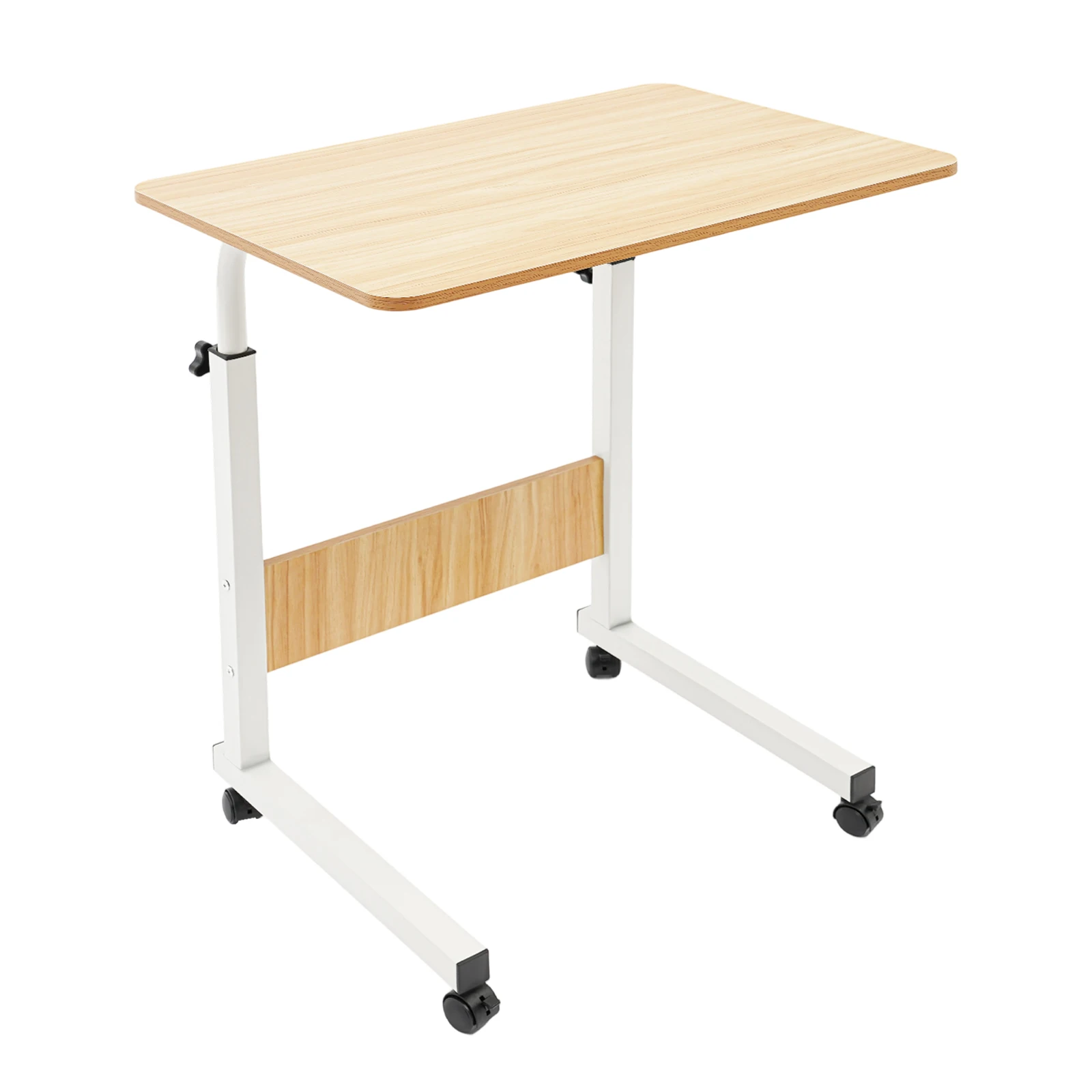 Adjustable Mobile Laptop Desk on Wheels, Rolling Computer Stand with Casters, Freestanding Ergonomic Workstation for Home Office