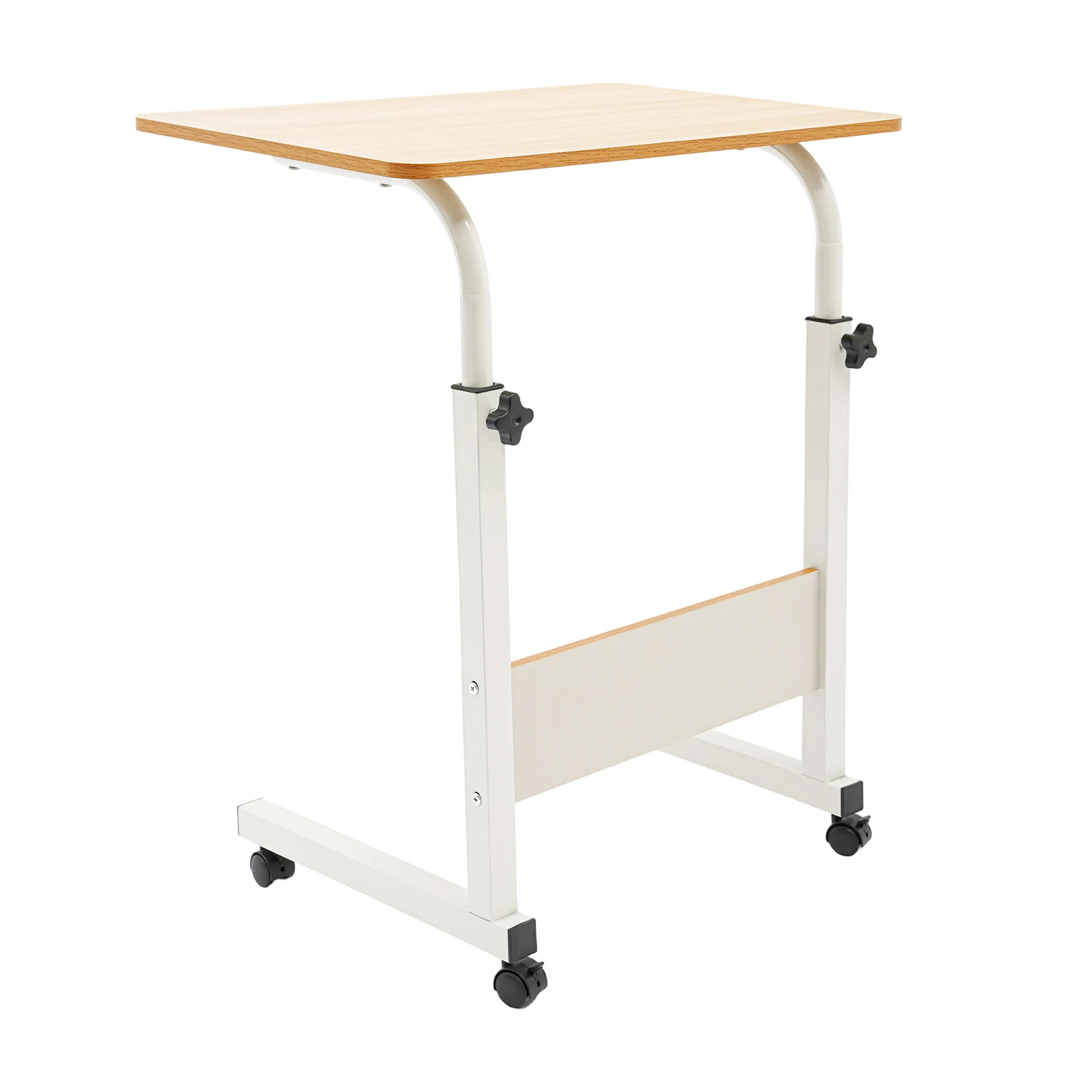Adjustable Mobile Laptop Desk on Wheels, Rolling Computer Stand with Casters, Freestanding Ergonomic Workstation for Home Office