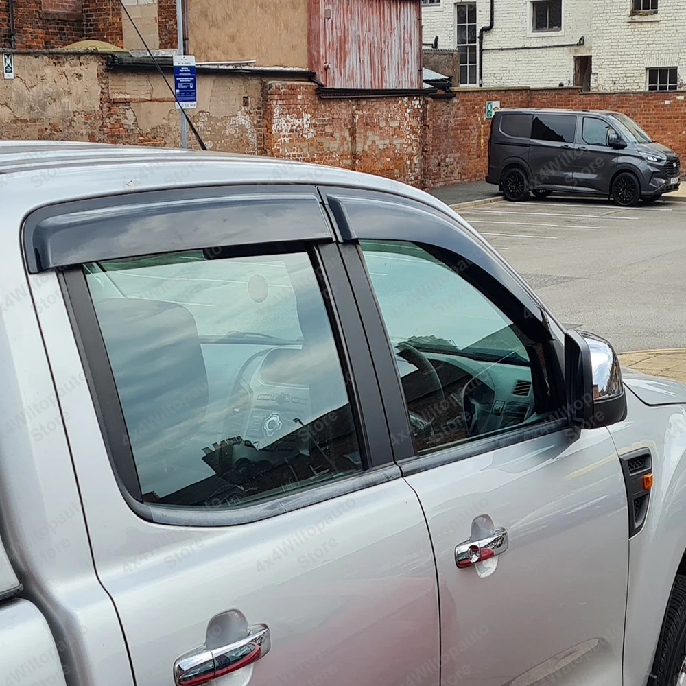 For Ford Ranger T6 T7 T8 2012-2022 Window Visor Smoke Black Weather Shields Rain Guards Wind Deflectors Exterior Accessories