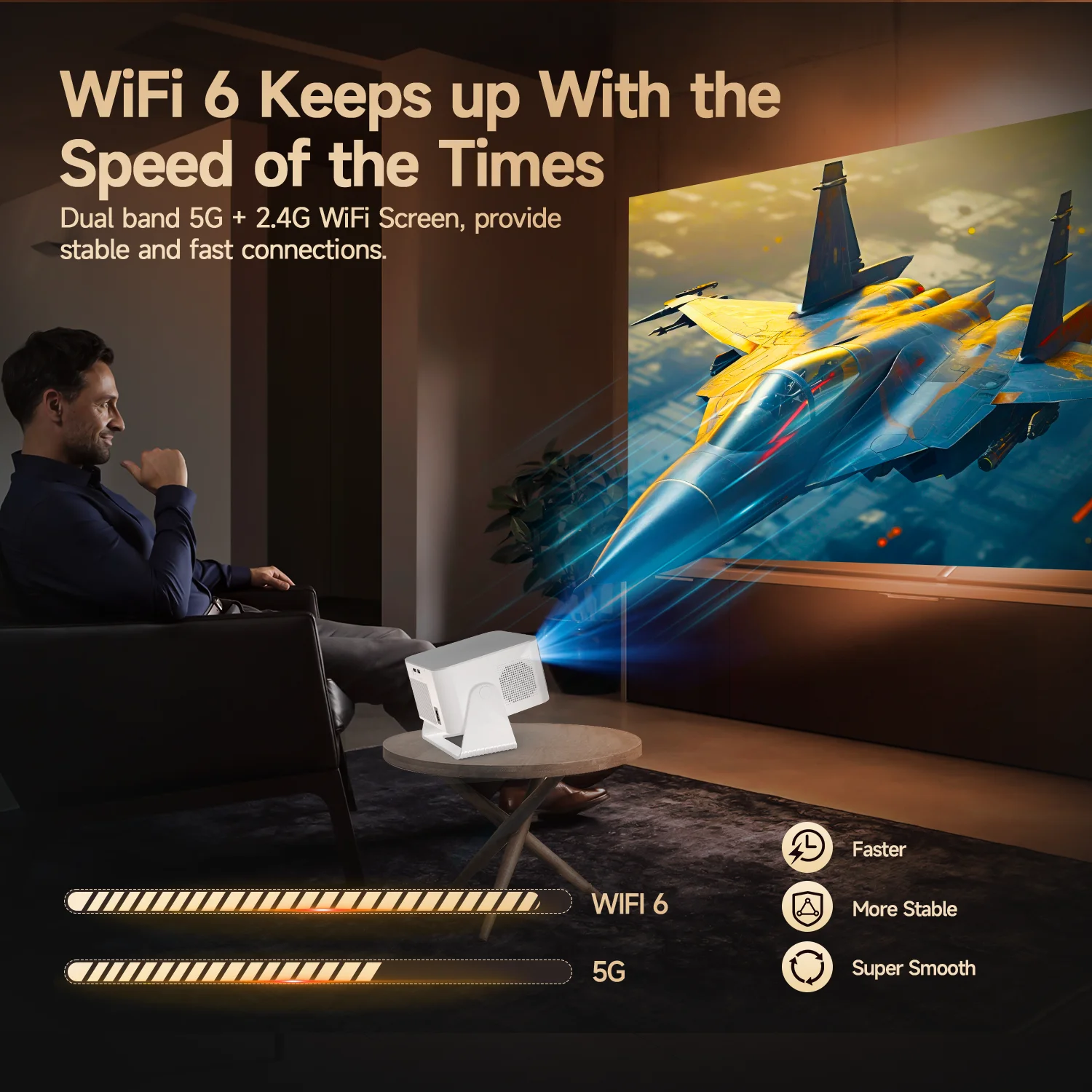 Magcubic HY350Max 900ANSI Android 14 Auto Focus Projector Support 8K Native 1080P with Wifi6 BT5.4 16G Allwinner H726 Portable