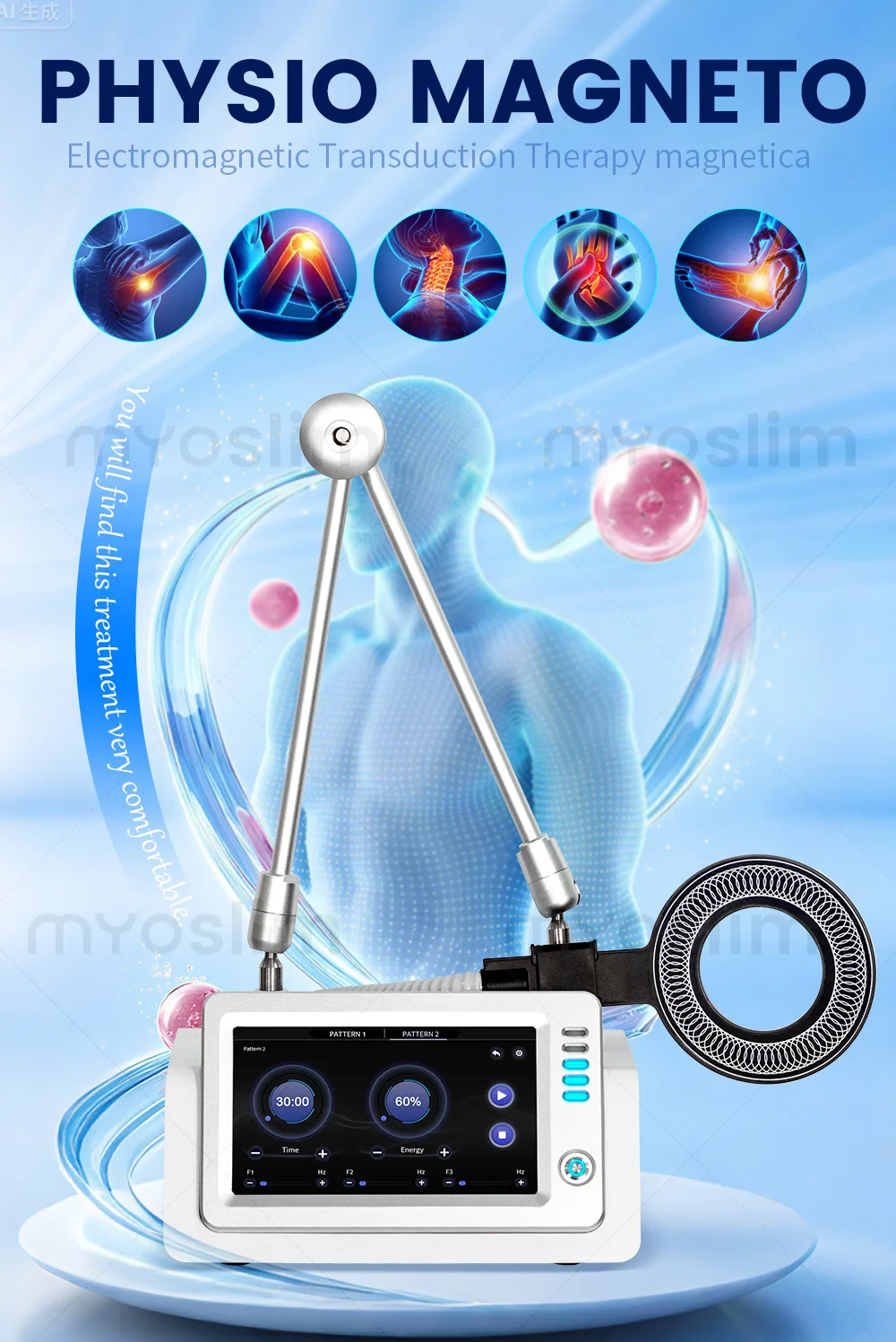 Portable Emtt Physio Magneto Therapy Magnetoterapia Pain Relief PEMF Sports Injury Therapy Magnetotherapy Physiotherapy Machine