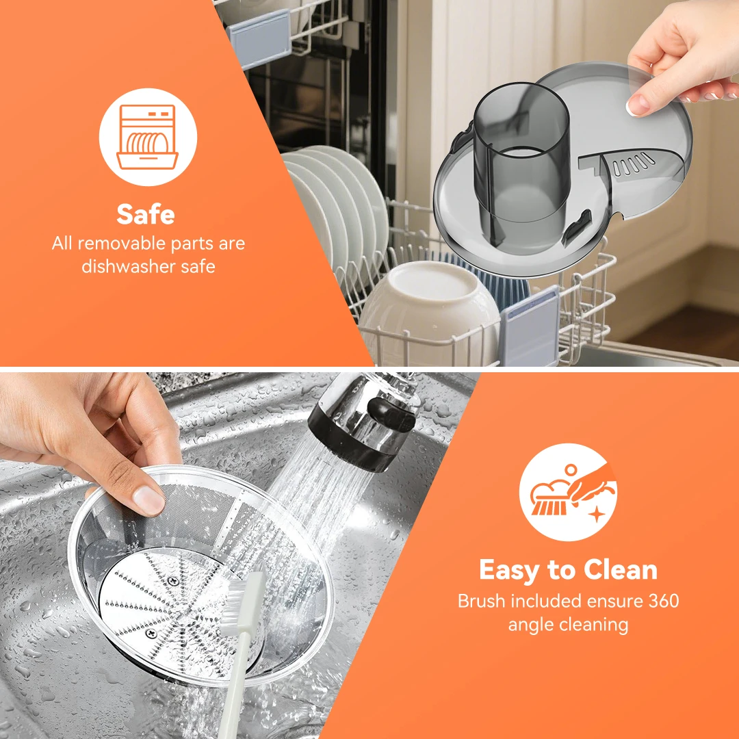 Sejoy Compact Fruits Juicer,Juice Extractor Machine Multiple Safety Features Operation Centrifugal Extractor Speed Adjustable