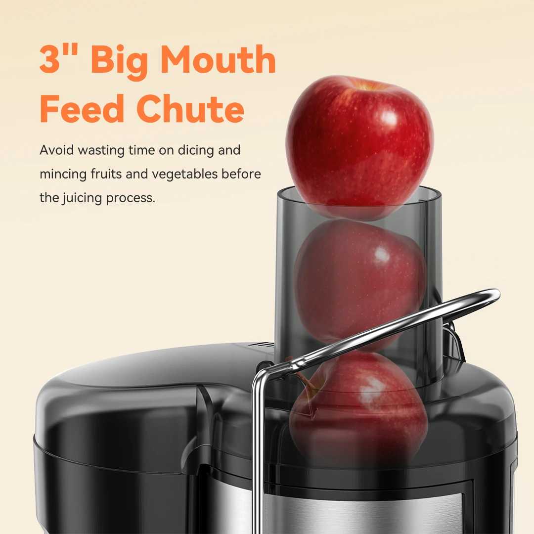 Sejoy Compact Fruits Juicer,Juice Extractor Machine Multiple Safety Features Operation Centrifugal Extractor Speed Adjustable