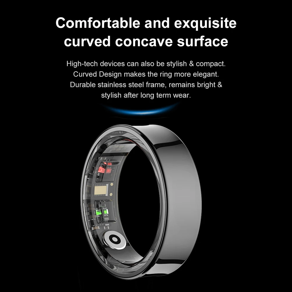 R09 Smart Ring Waterproof Health Fitness Rings Heart Rate Blood Oxygen Sleep Monitoring Fitness Tracker for Xiaomi Samsung Phone