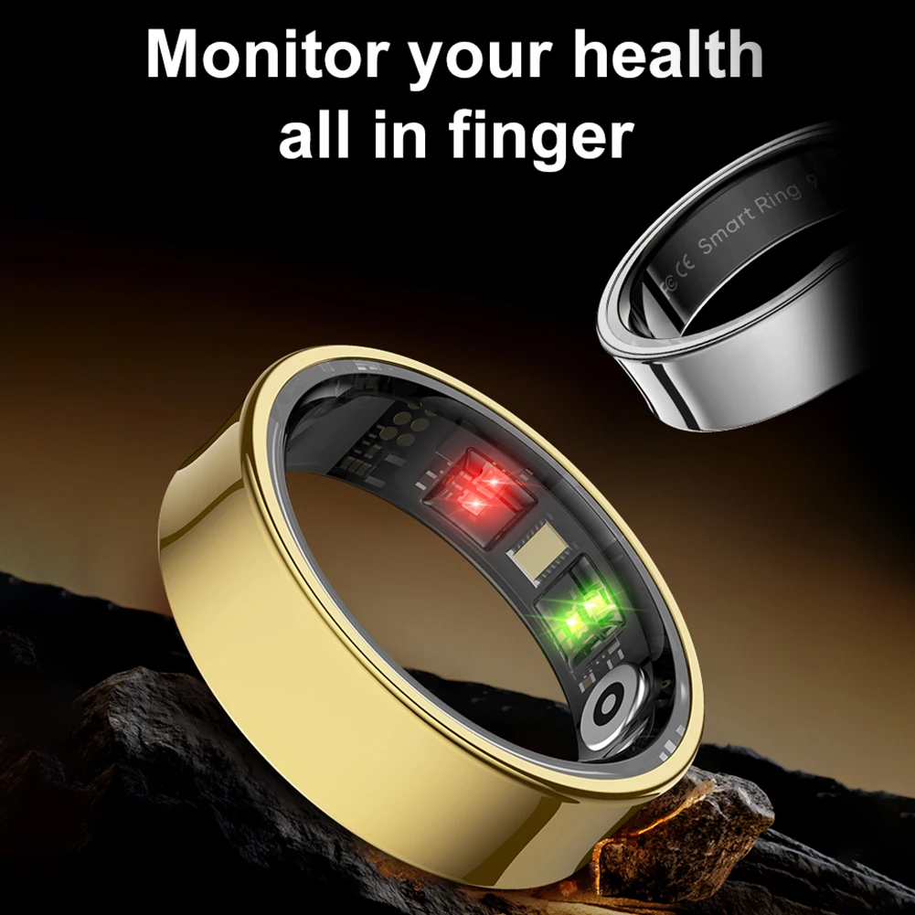 R09 Smart Ring Waterproof Health Fitness Rings Heart Rate Blood Oxygen Sleep Monitoring Fitness Tracker for Xiaomi Samsung Phone