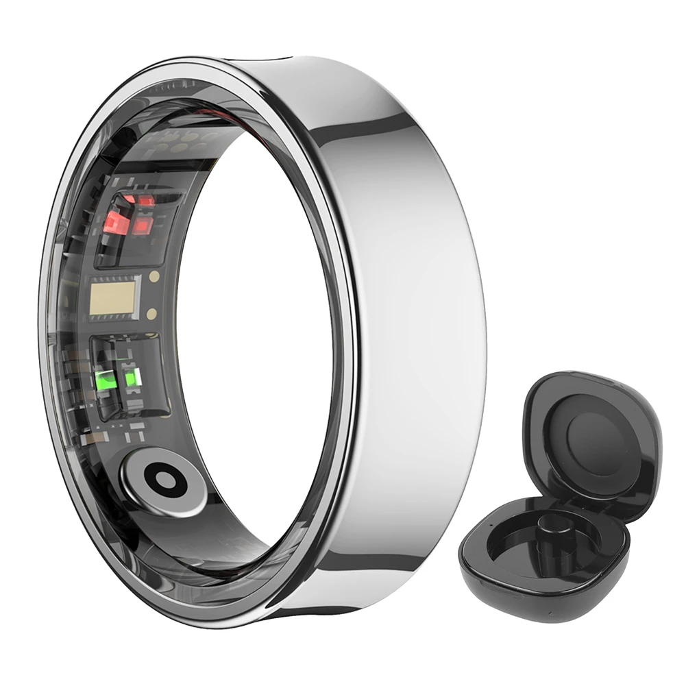 R09 Smart Ring Waterproof Health Fitness Rings Heart Rate Blood Oxygen Sleep Monitoring Fitness Tracker for Xiaomi Samsung Phone