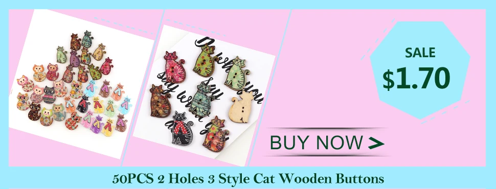 50PC 2 Holes 3 Size Colorful Butterfly Wooden Buttons Fit Sewing And Scrapbooking Sewing Buttons For Craft DIY Mixed