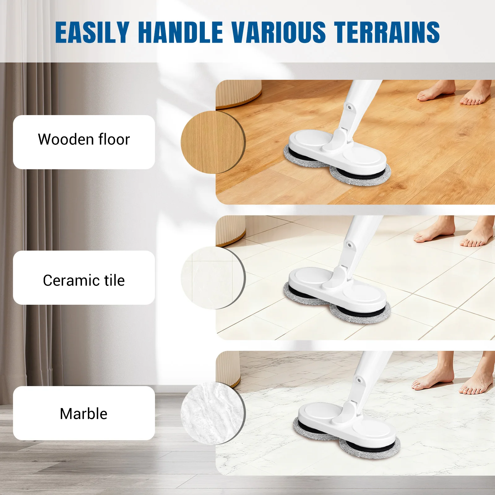 Electric Cordless Spin Mop Cleaner Automatic 2 in 1 Wet & Dry Home Cleaner Car Glass Ceiling Door Windows floor scrubber machine