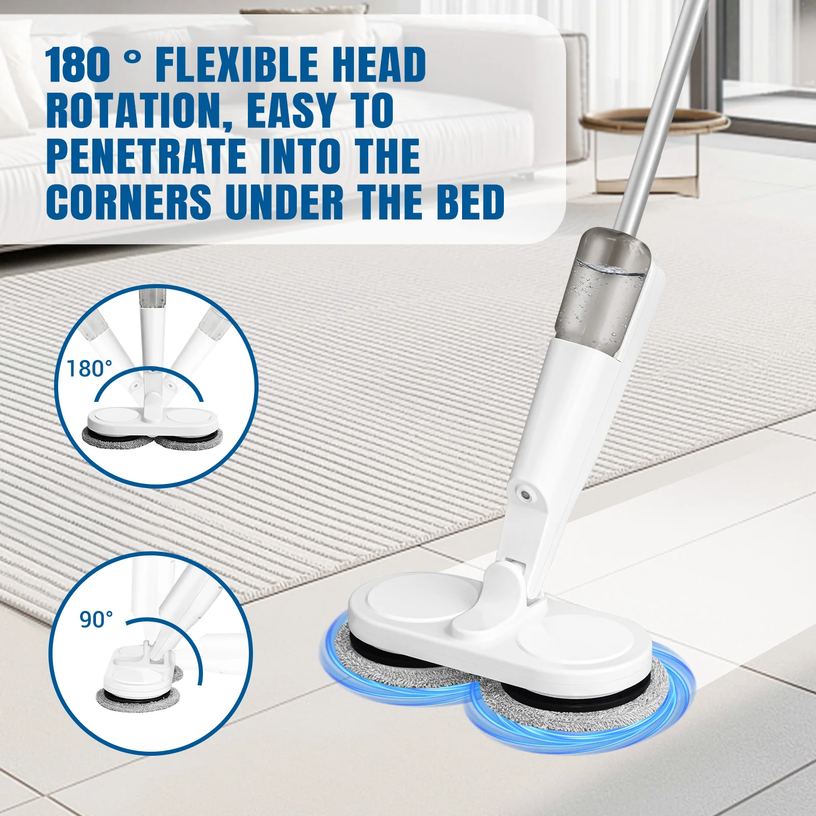 Electric Cordless Spin Mop Cleaner Automatic 2 in 1 Wet & Dry Home Cleaner Car Glass Ceiling Door Windows floor scrubber machine