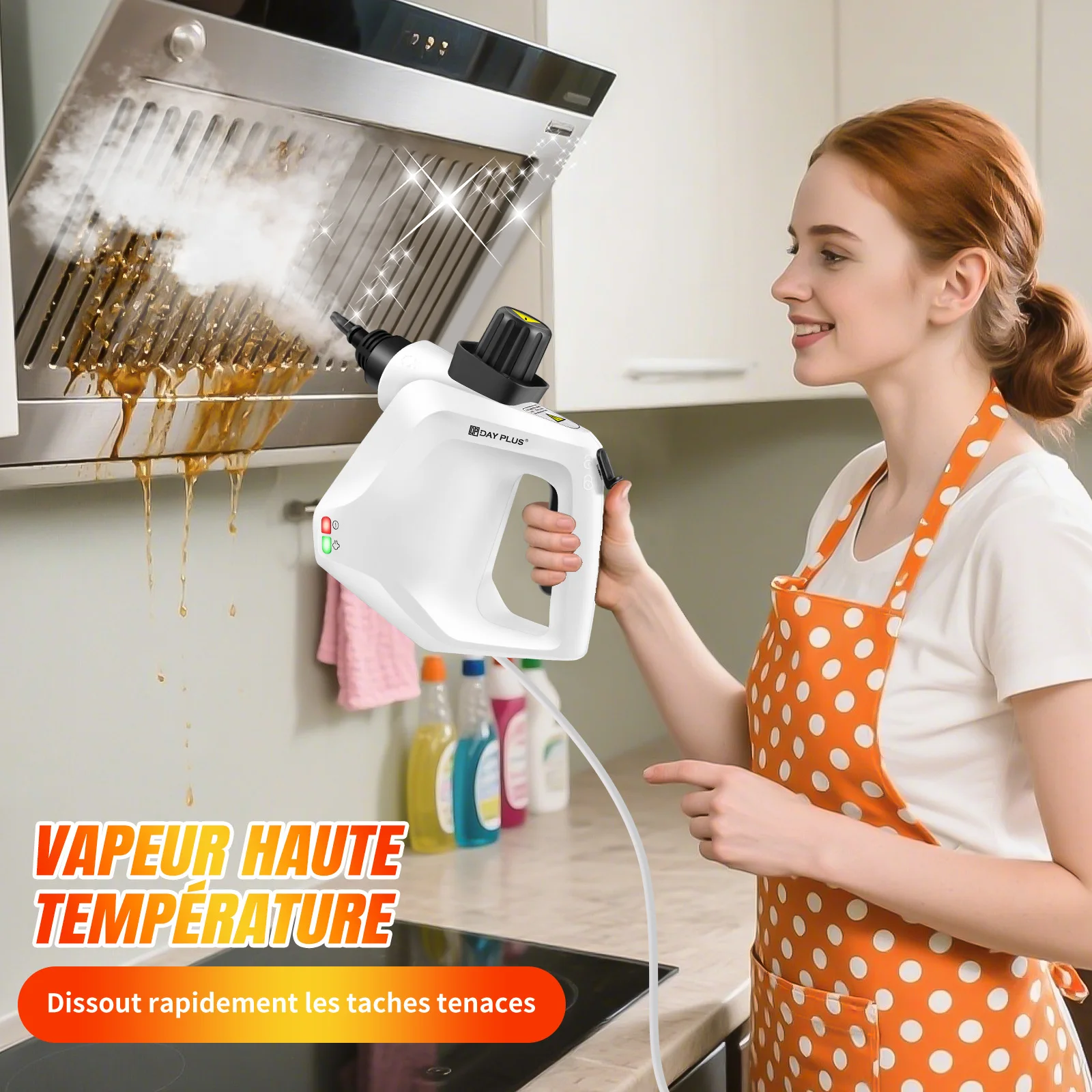 BRIEFNESS 3800W Portable High Pressure Steam Cleaner Machine, IPX4 Multi-Surface Steamer for Sofa, Tile, Carpet, Curtains