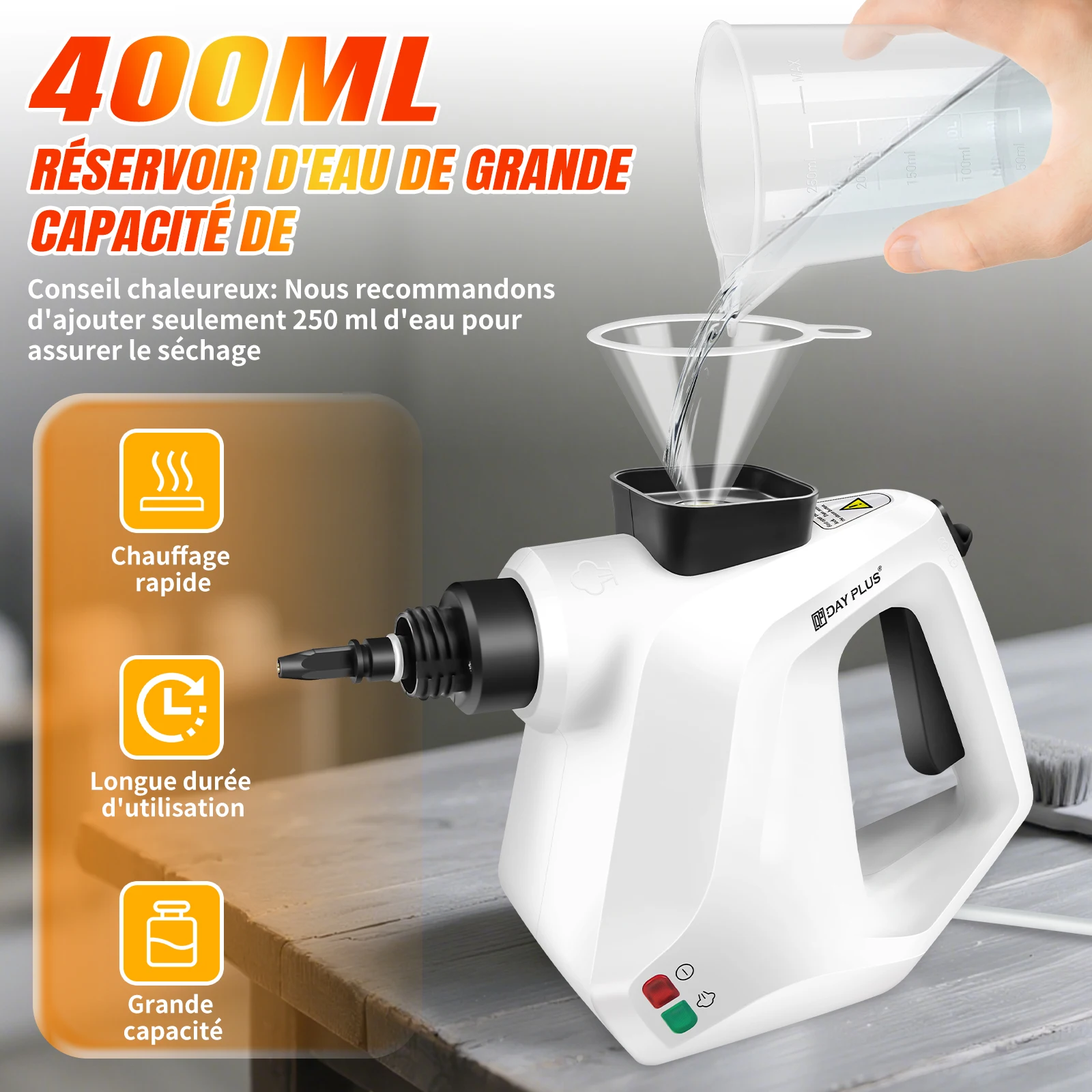 BRIEFNESS 3800W Portable High Pressure Steam Cleaner Machine, IPX4 Multi-Surface Steamer for Sofa, Tile, Carpet, Curtains