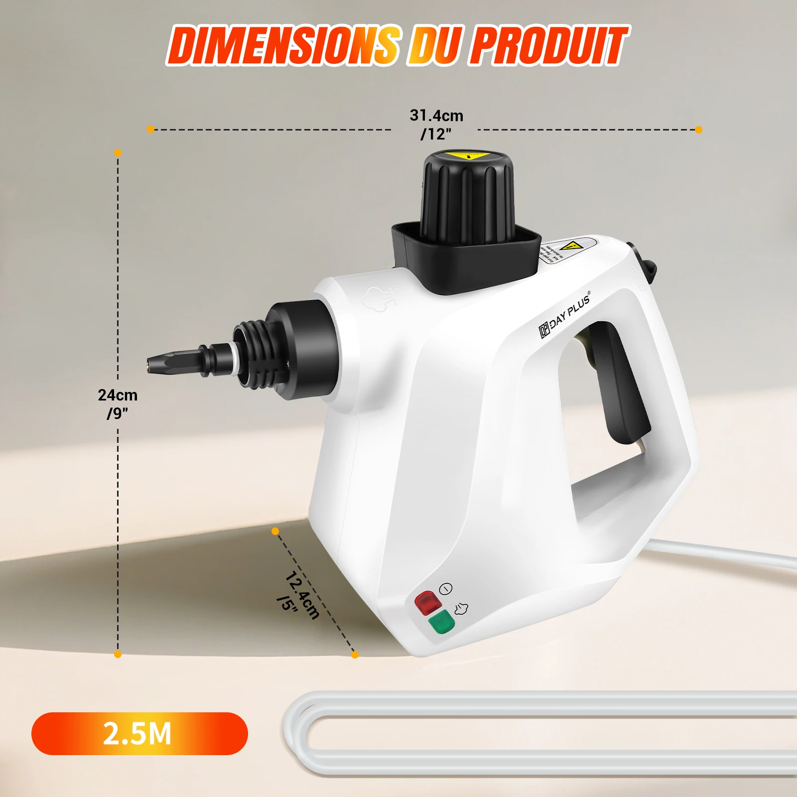 BRIEFNESS 3800W Portable High Pressure Steam Cleaner Machine, IPX4 Multi-Surface Steamer for Sofa, Tile, Carpet, Curtains
