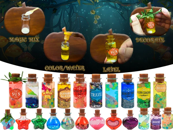 DIY Fairy Magical Potions Kit Horror Halloween Christmas Gifts Witches' Magical Color Changing Freezing Potions Art Craft Kit
