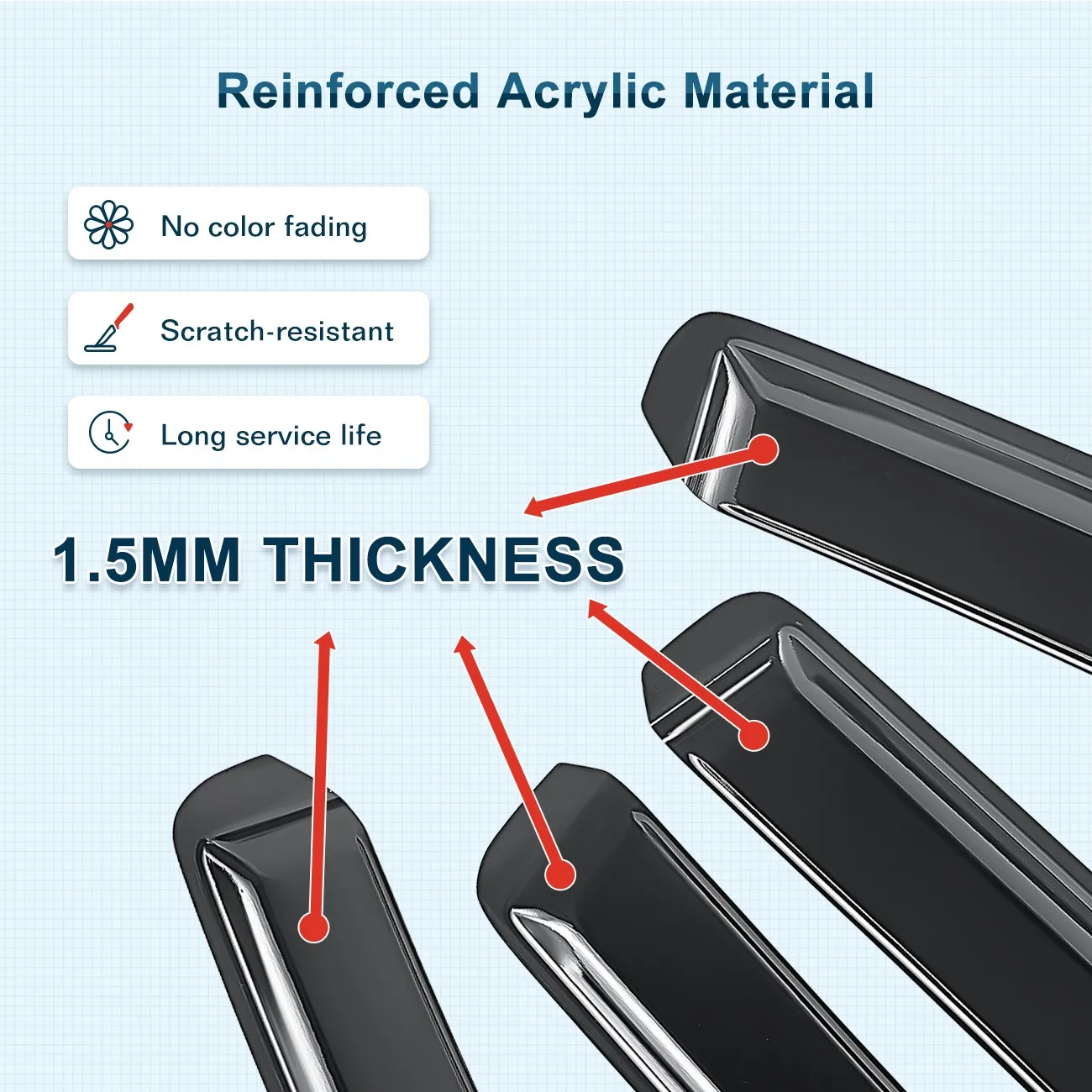 4pcs Wind Deflectors Tinted For Renault Clio MK4 2012-2019 5-Door Hatchback UK