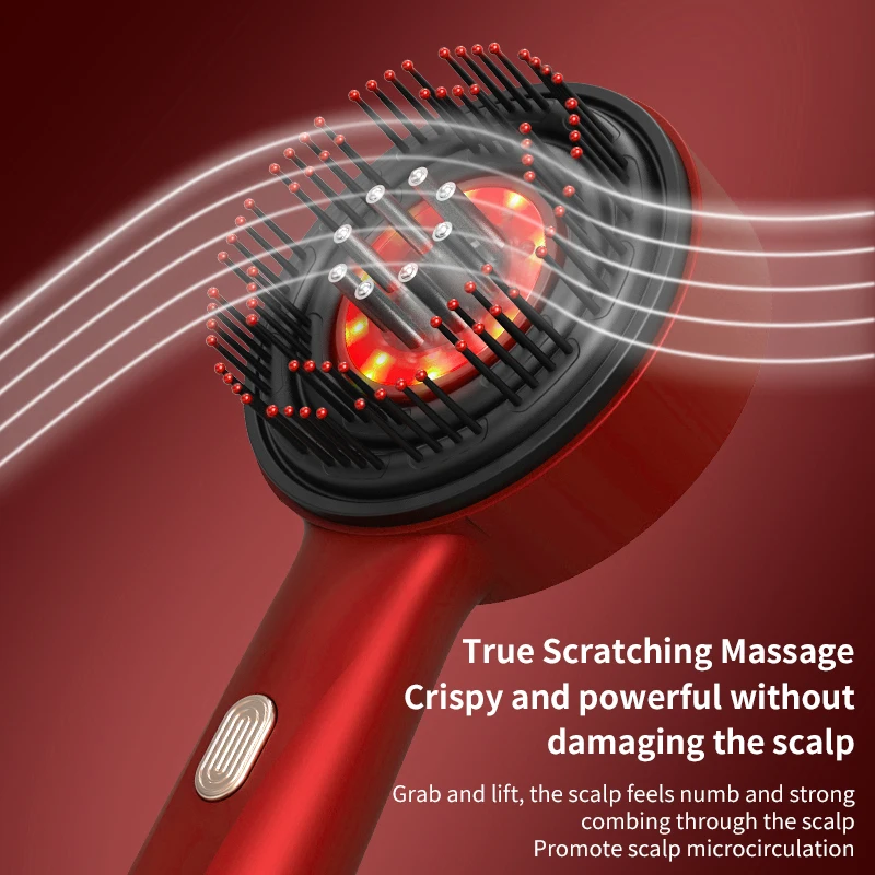 Electric Head Massage Comb Head Vibration Massager Portable Hair Follicle Comb Scalp Oil Liquid Applicator Hair Growth Anti Loss