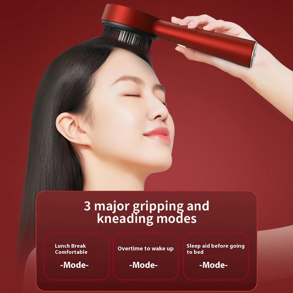 Electric Head Massage Comb Head Vibration Massager Portable Hair Follicle Comb Scalp Oil Liquid Applicator Hair Growth Anti Loss