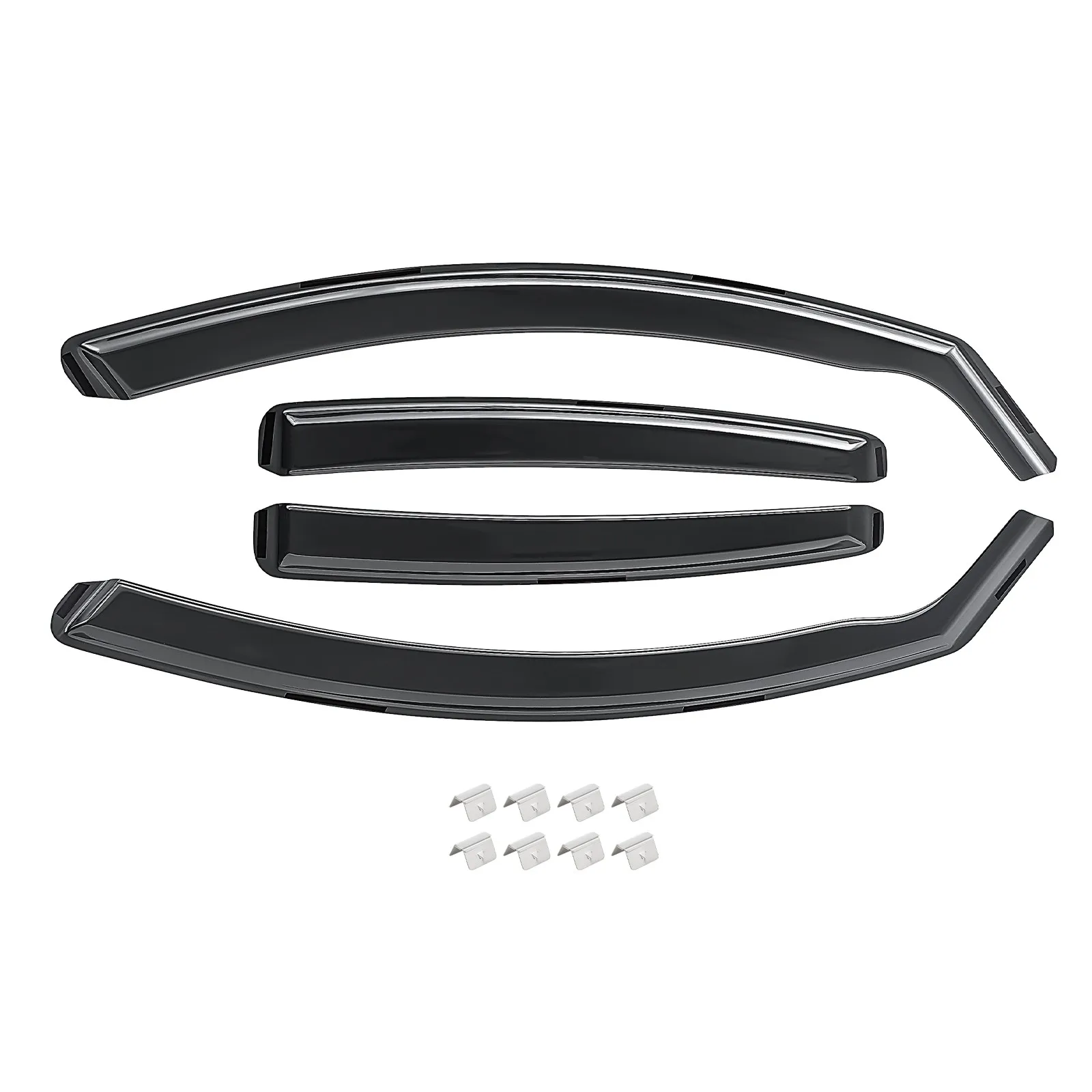 For Jaguar XF X250 MK1 2007-2015 4 Door Saloon Wind Deflectors 4pc Tinted + Clip