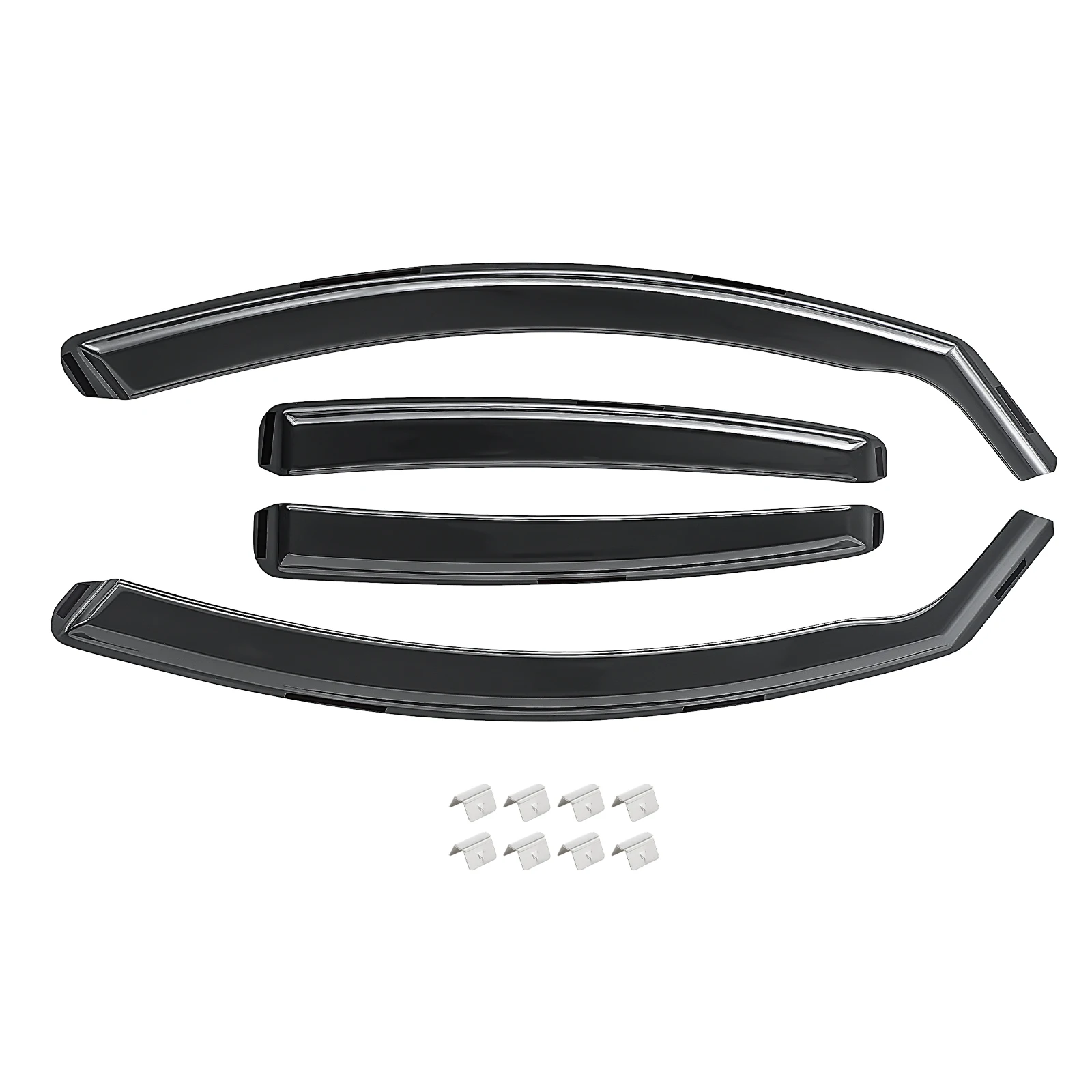 For Jaguar XF X250 MK1 2007-2015 4 Door Saloon Wind Deflectors 4pc Tinted + Clip