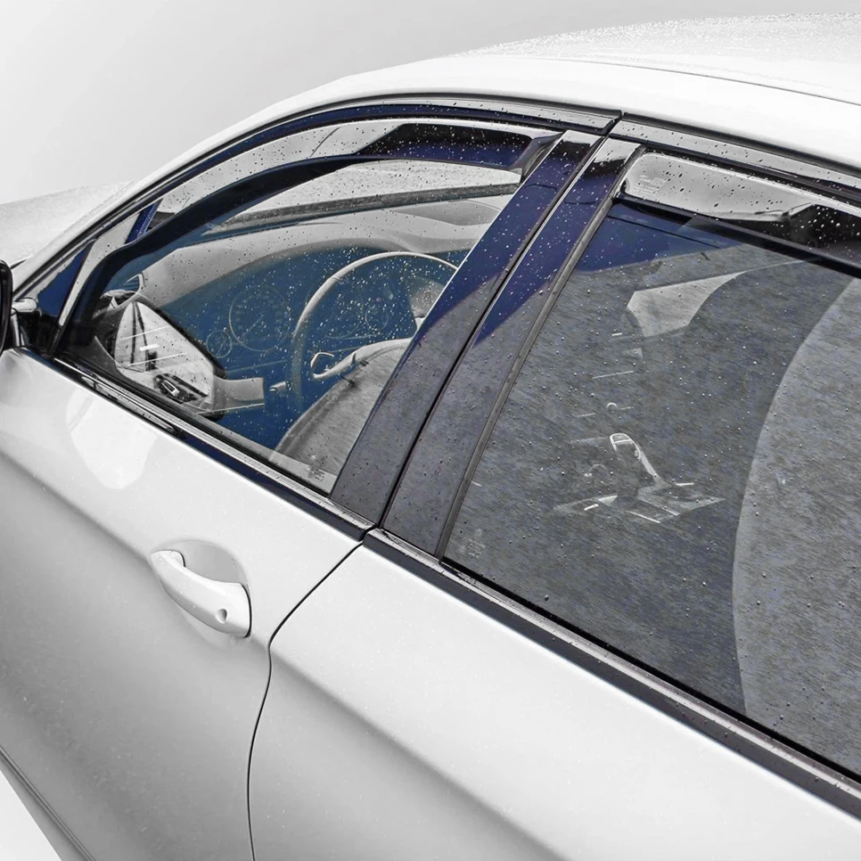 For Jaguar XF X250 MK1 2007-2015 4 Door Saloon Wind Deflectors 4pc Tinted + Clip