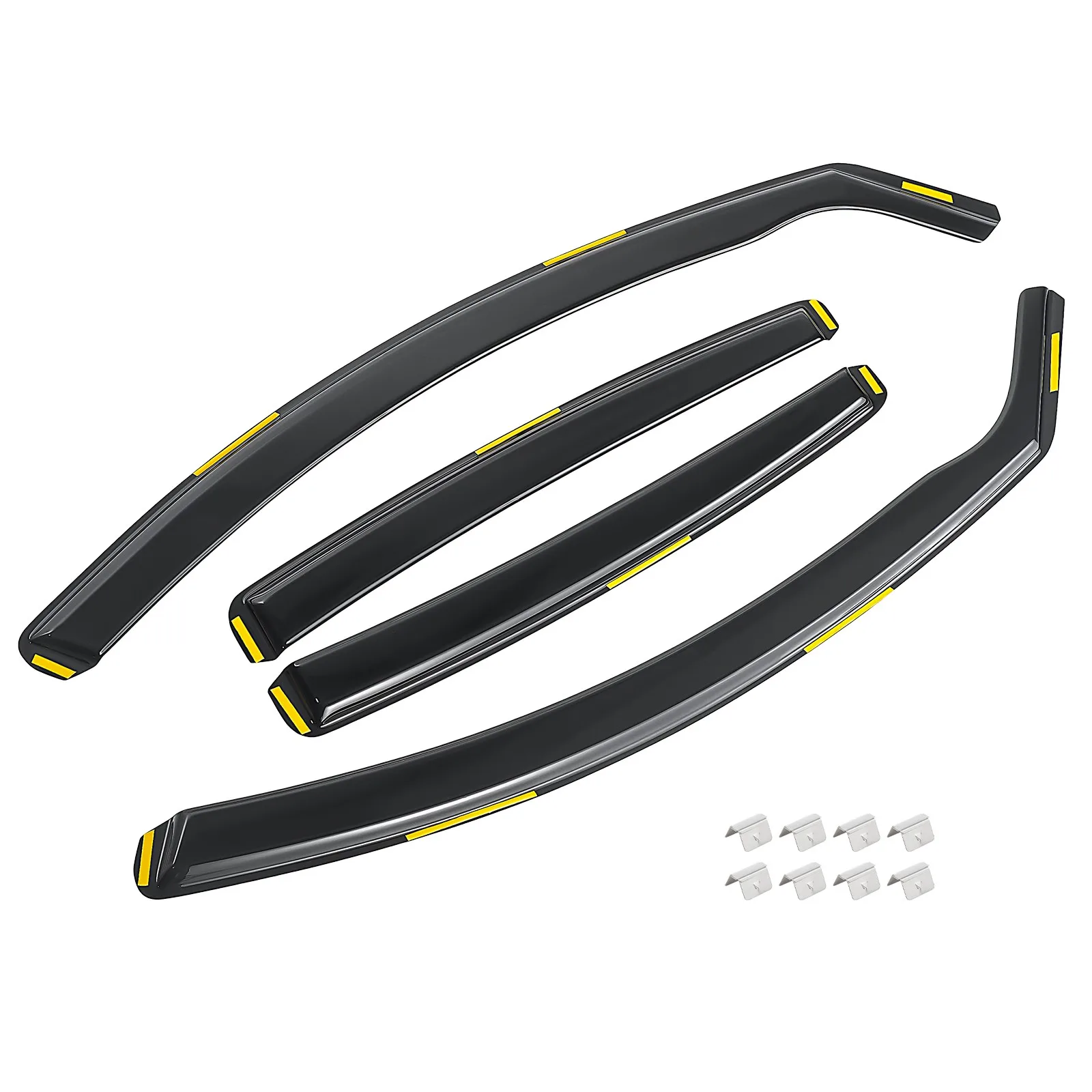 For Jaguar XF X250 MK1 2007-2015 4 Door Saloon Wind Deflectors 4pc Tinted + Clip