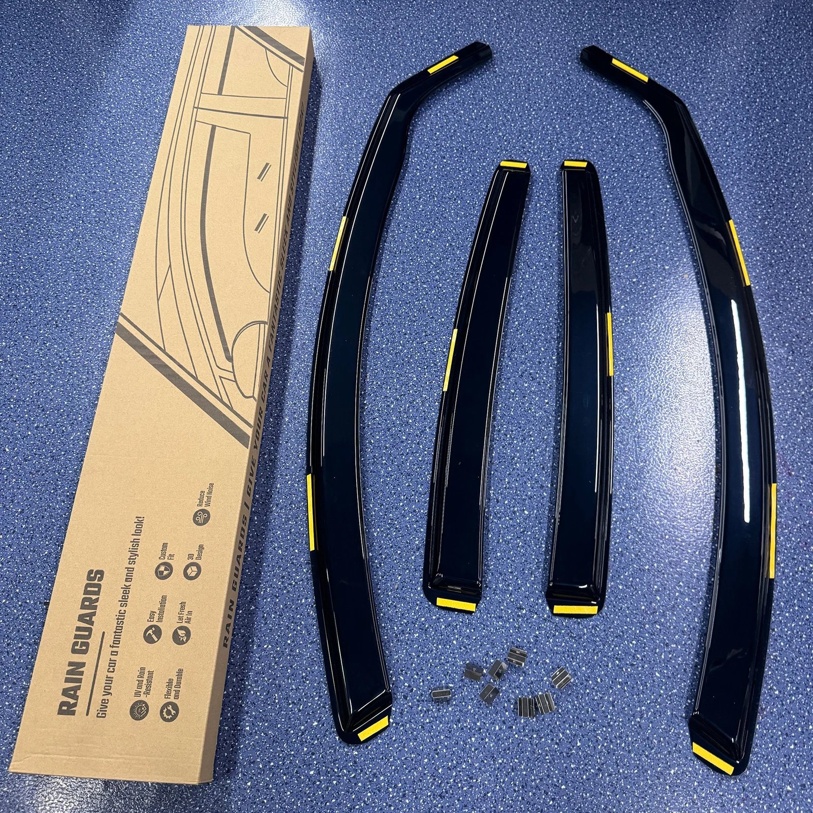 For Jaguar XF X250 MK1 2007-2015 4 Door Saloon Wind Deflectors 4pc Tinted + Clip