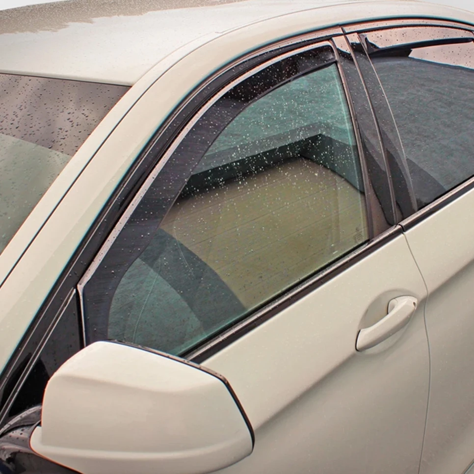 For Jaguar XF X250 MK1 2007-2015 4 Door Saloon Wind Deflectors 4pc Tinted + Clip