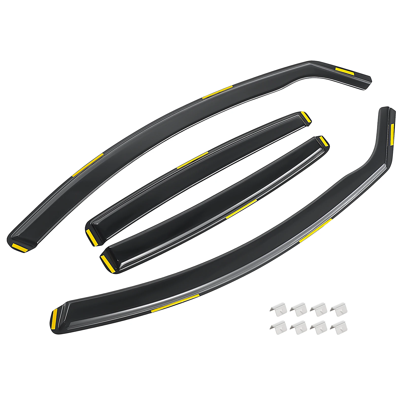 For Jaguar XF X250 MK1 2007-2015 4 Door Saloon Wind Deflectors 4pc Tinted + Clip
