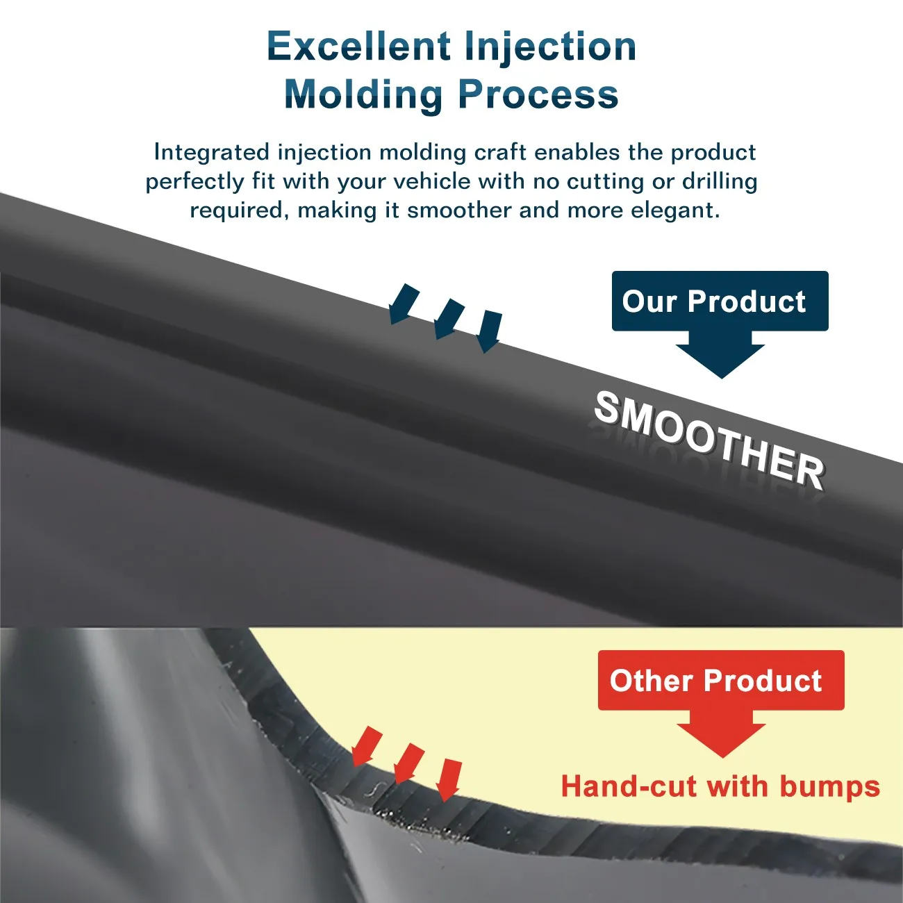 For Jaguar XF X250 MK1 2007-2015 4 Door Saloon Wind Deflectors 4pc Tinted + Clip