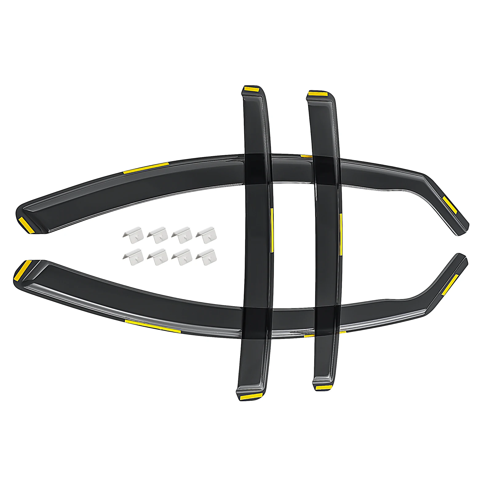 For Jaguar XF X250 MK1 2007-2015 4 Door Saloon Wind Deflectors 4pc Tinted + Clip