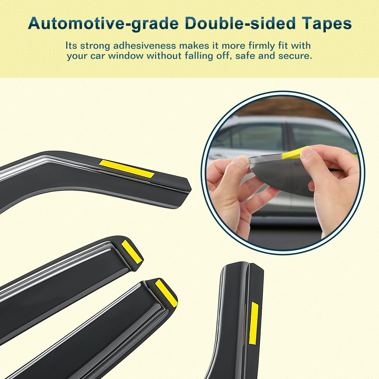 For Jaguar XF X250 MK1 2007-2015 4 Door Saloon Wind Deflectors 4pc Tinted + Clip
