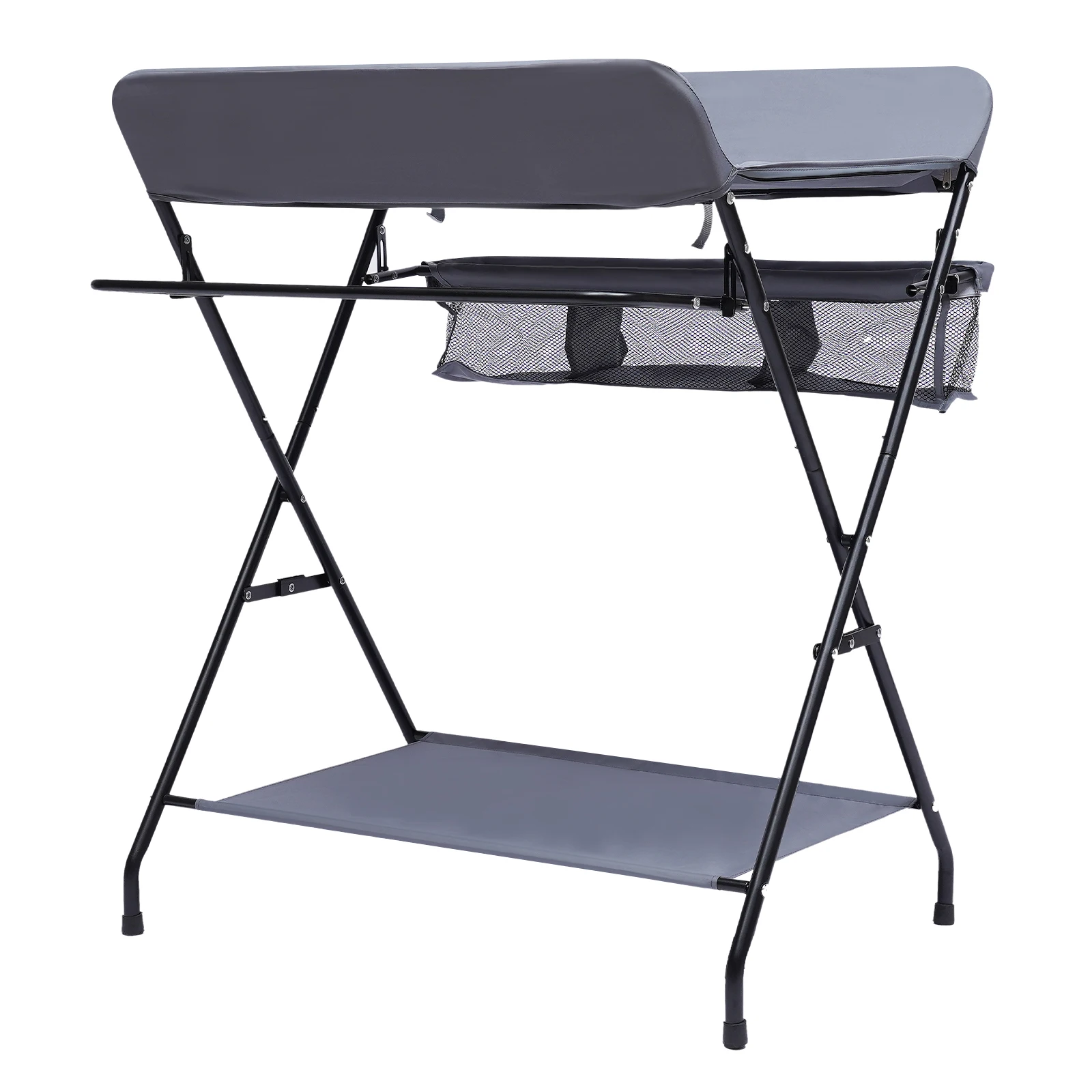 Foldable Baby Changing Table with Storage Portable Diaper Station Nursery Organizer 55 lbs Capacity for Infants 0-12 Months