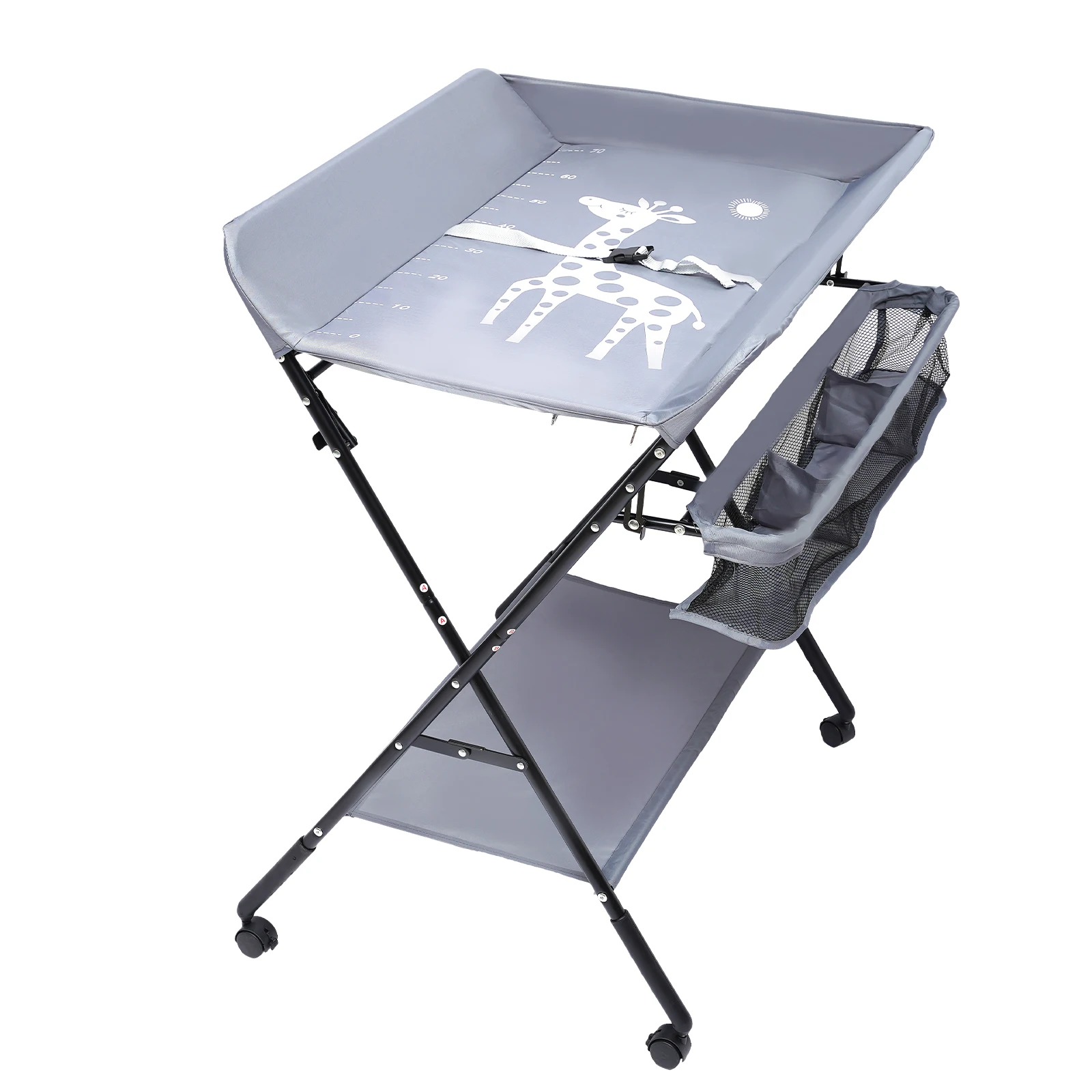 Foldable Baby Changing Table with Storage Portable Diaper Station Nursery Organizer 55 lbs Capacity for Infants 0-12 Months
