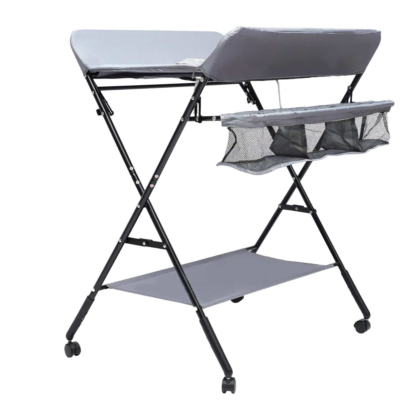 Foldable Baby Changing Table with Storage Portable Diaper Station Nursery Organizer 55 lbs Capacity for Infants 0-12 Months