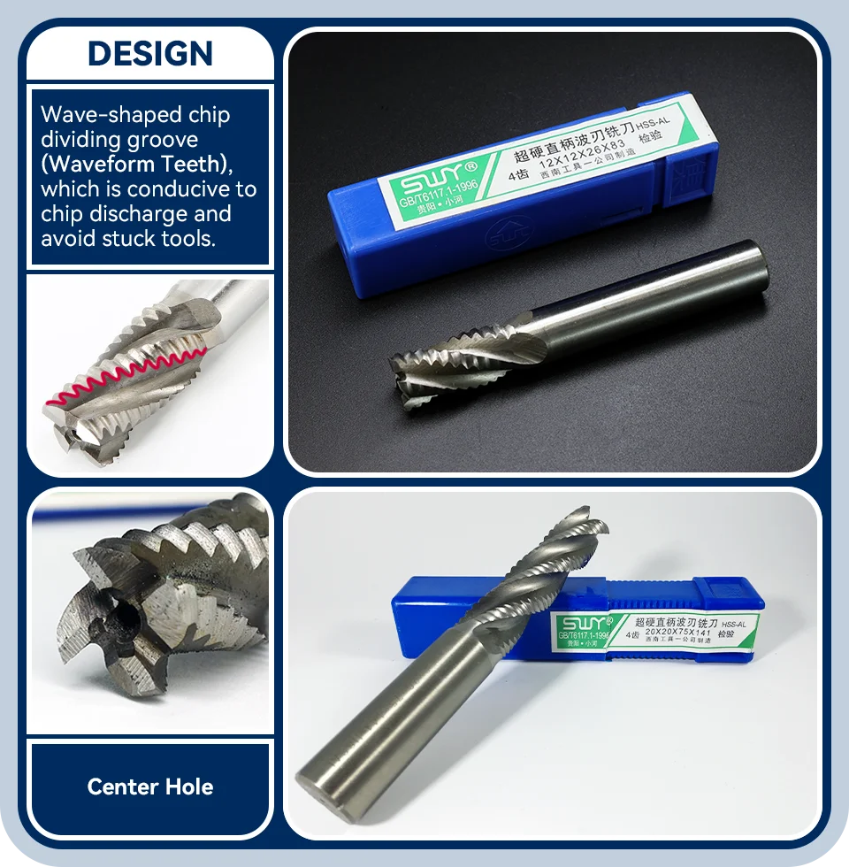 BB Roughing End Mill HSS Cutters 4 Flute 5mm to 45mm Saw Blade Metal Machining Inch & Iso 6mm 8mm 10mm 12mm 16mm