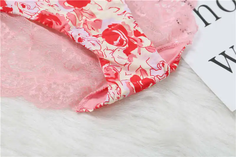 Fashion Women's Sexy Lace Panties Seamless Underwear Leopard Ice Silk for Girl Bikini Cotton Crotch Transparent Lingerie