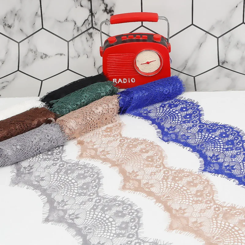 3 Yards 9.5cm 10 Colors Flower Embroidered Lace Fabric Trim Ribbons for DIY Sewing Handmade Materials Garment Accessories