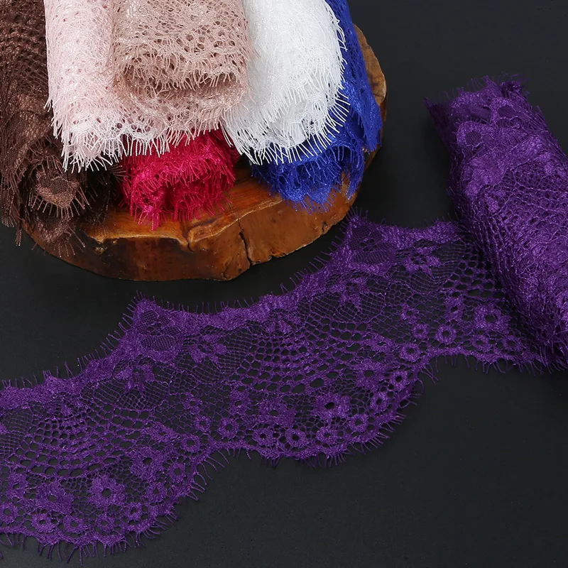 3 Yards 9.5cm 10 Colors Flower Embroidered Lace Fabric Trim Ribbons for DIY Sewing Handmade Materials Garment Accessories