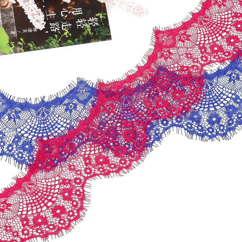 3 Yards 9.5cm 10 Colors Flower Embroidered Lace Fabric Trim Ribbons for DIY Sewing Handmade Materials Garment Accessories