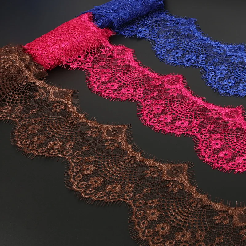 3 Yards 9.5cm 10 Colors Flower Embroidered Lace Fabric Trim Ribbons for DIY Sewing Handmade Materials Garment Accessories