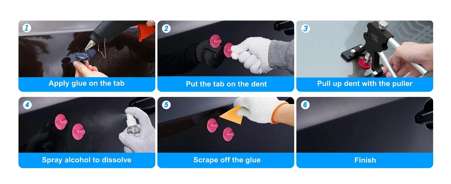 Super PDR Professional Dent Repair Tool Paint-free Dent Repair Tool Car Hail Dent Removal Kit Suction Cup Dent Puller Tool Set
