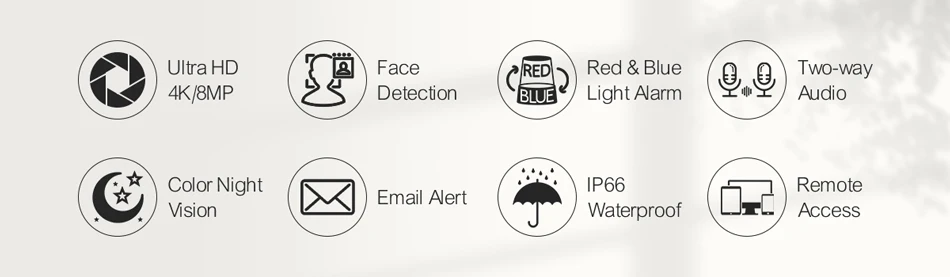 8.0MP Onvif POE bullet 3.6MM Lens Face detection waterproof full color night vision two way audio Xmeye