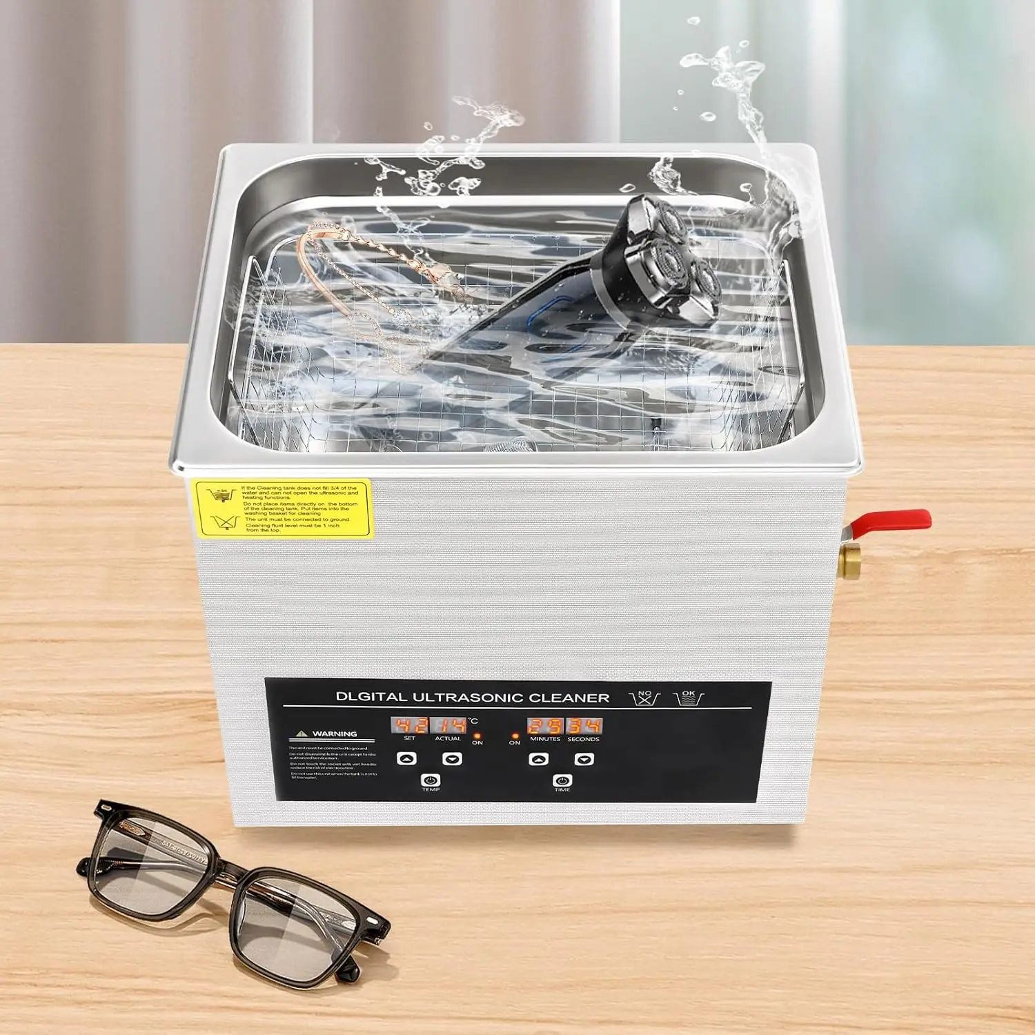 NEW Ultrasonic Cleaner 10L Stainless Steel Ultra Sonic Bath Cleaning Machine 3 Modes 350W 40KHz efficient cleaning