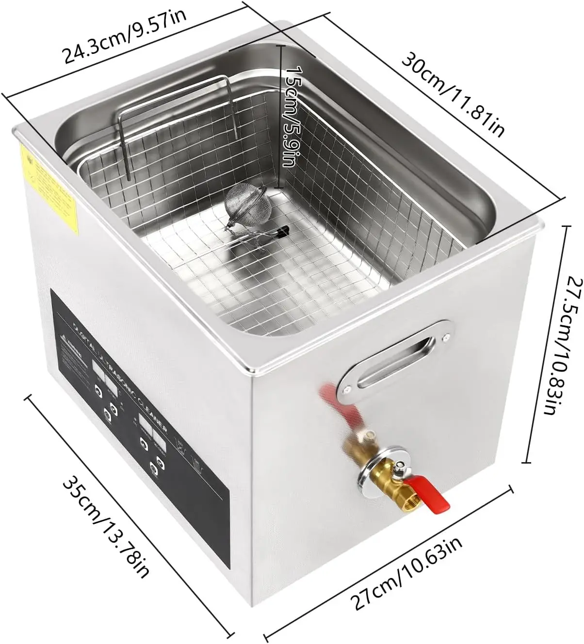 NEW Ultrasonic Cleaner 10L Stainless Steel Ultra Sonic Bath Cleaning Machine 3 Modes 350W 40KHz efficient cleaning