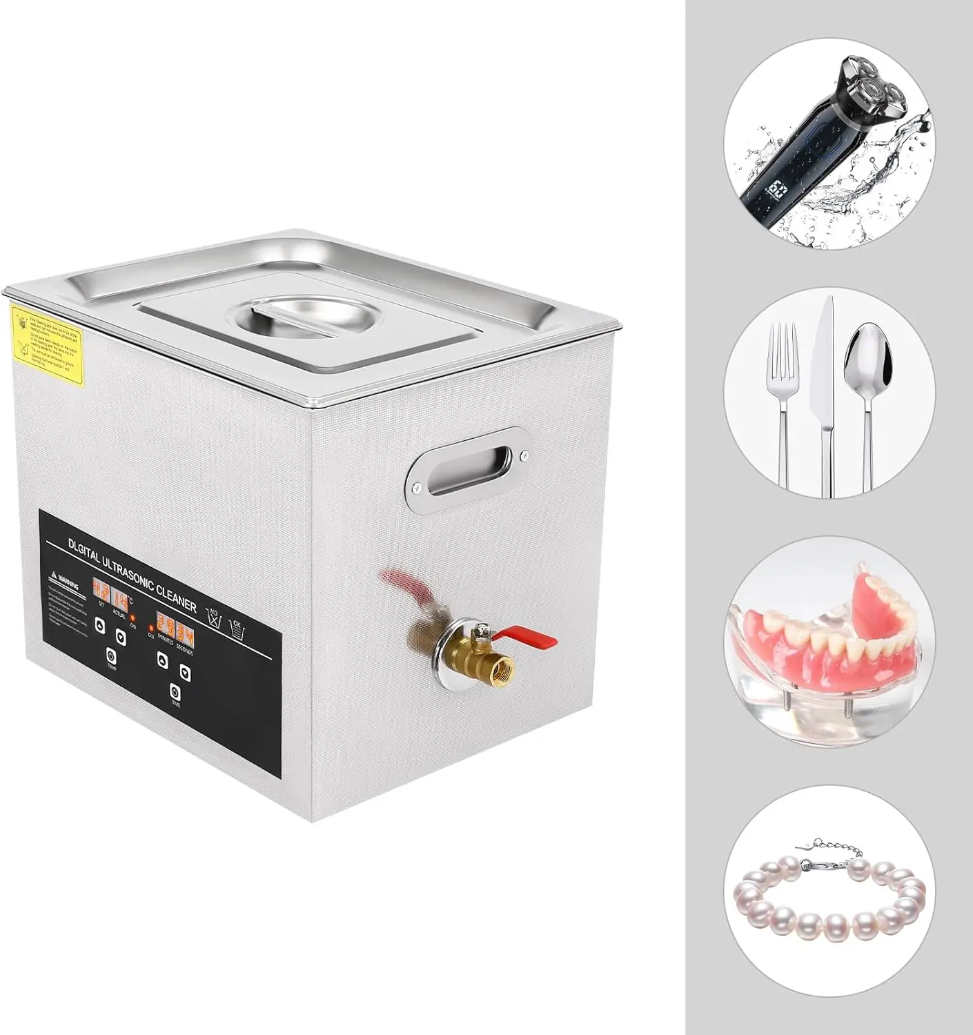 NEW Ultrasonic Cleaner 10L Stainless Steel Ultra Sonic Bath Cleaning Machine 3 Modes 350W 40KHz efficient cleaning
