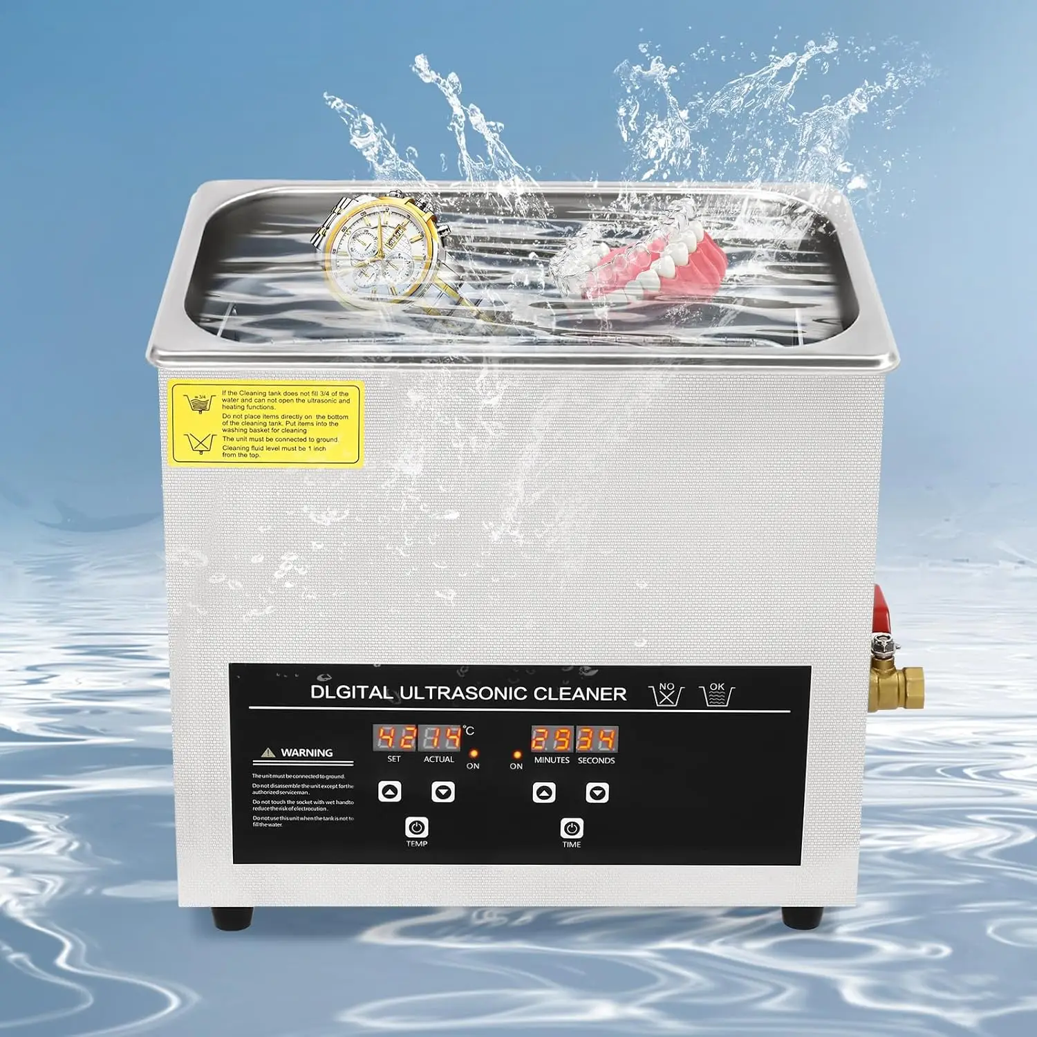 NEW Ultrasonic Cleaner 10L Stainless Steel Ultra Sonic Bath Cleaning Machine 3 Modes 350W 40KHz efficient cleaning