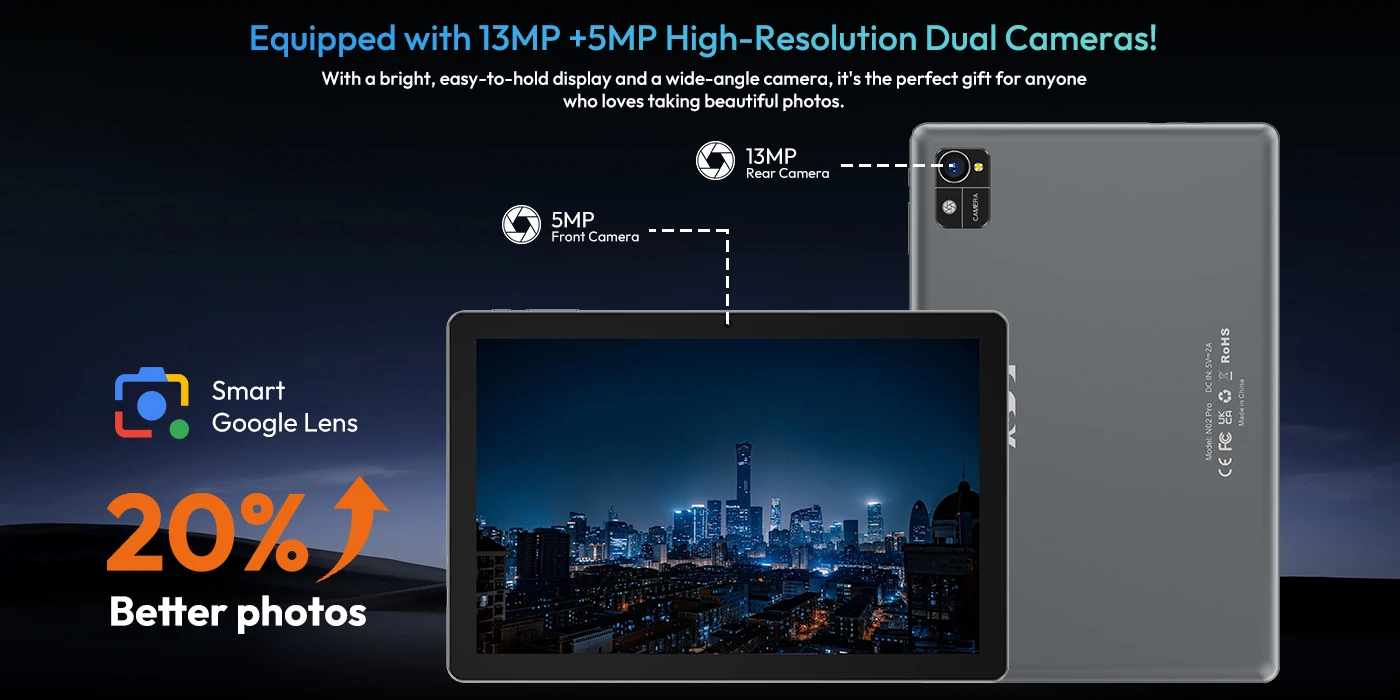 XGODY 2025 Android 15 IPS display 10.1 inch 16 GB RAM + 256 GB ROM Tablet 7000 mAh Dual Camera 5G WiFi A537 Octa-Core Tablets