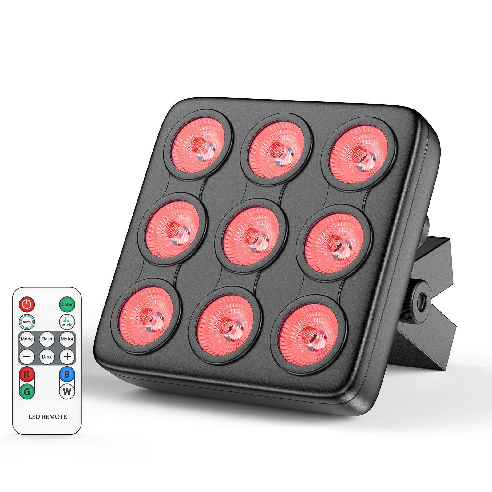 U'King 4PCS 9x10W LED Square Par Light 8CH DMX512 Sound Activated Remote Control Stage Effect Lighting for DJ Disco Bar Party