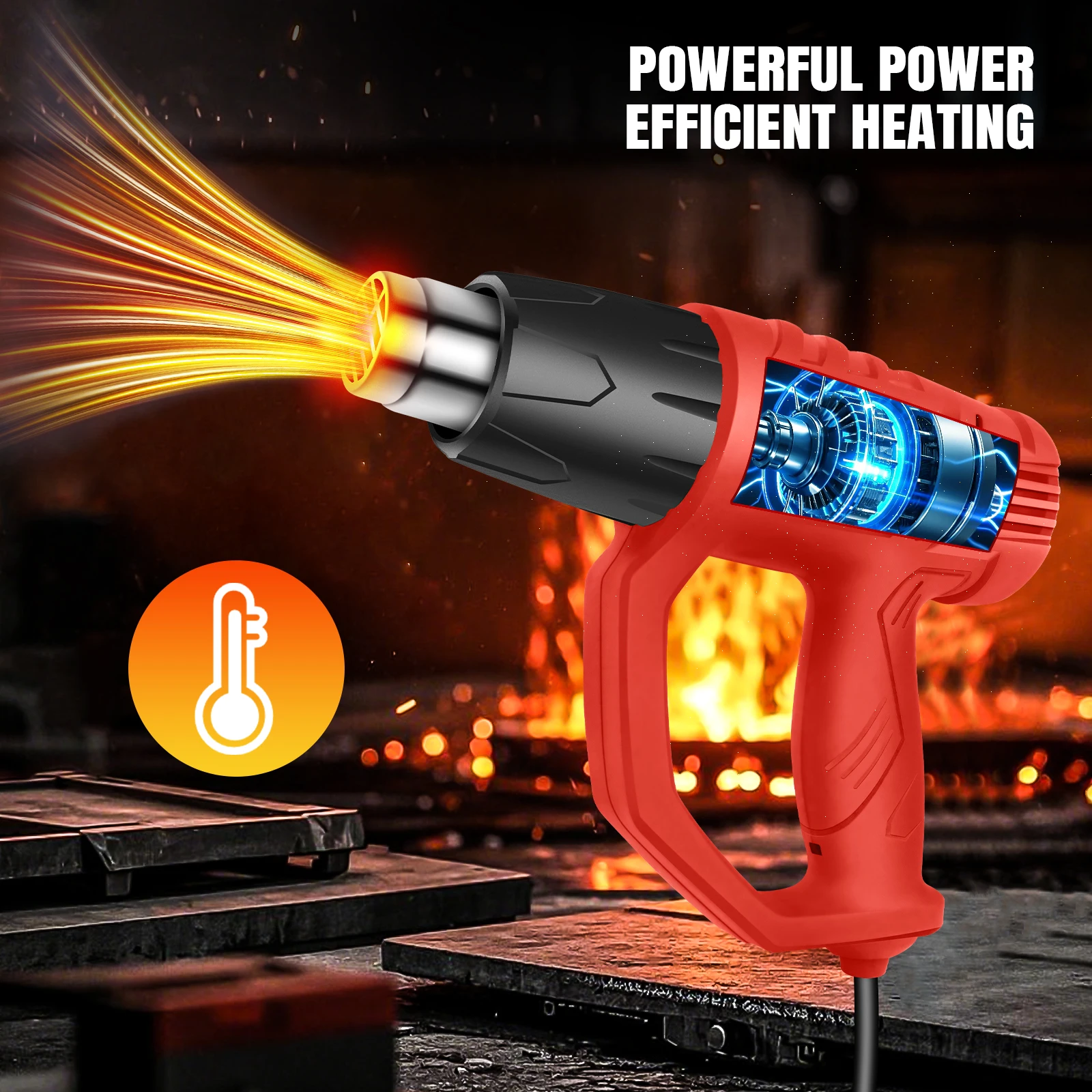 2000W Heat Gun Kit, 300°C/600°C Dual Temperature with 4 Nozzles – For Shrink Wrapping, Paint Stripping & DIY Craf